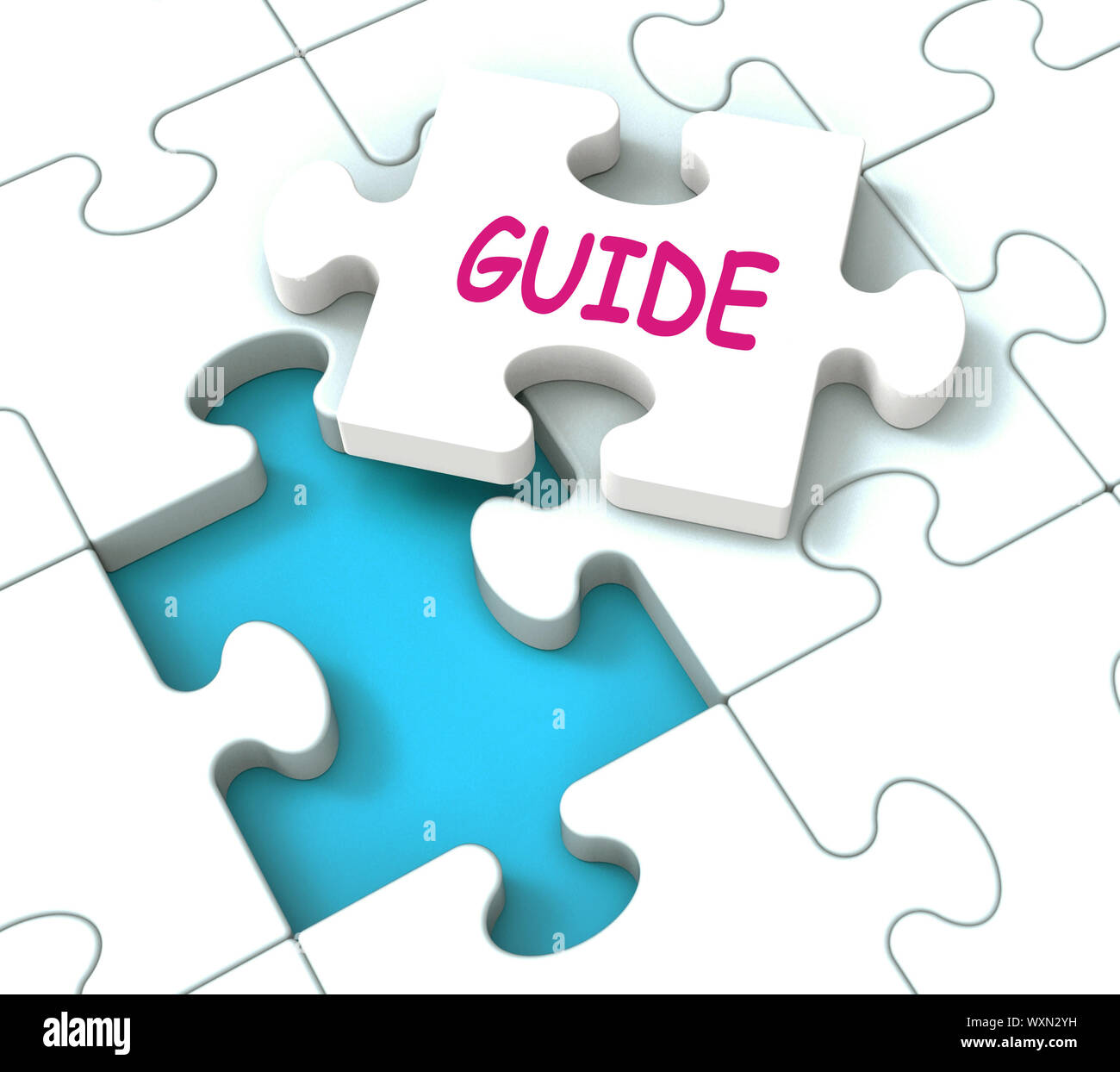 Guide Puzzle Showing Consulting Guidance Guideline And Guiding Stock