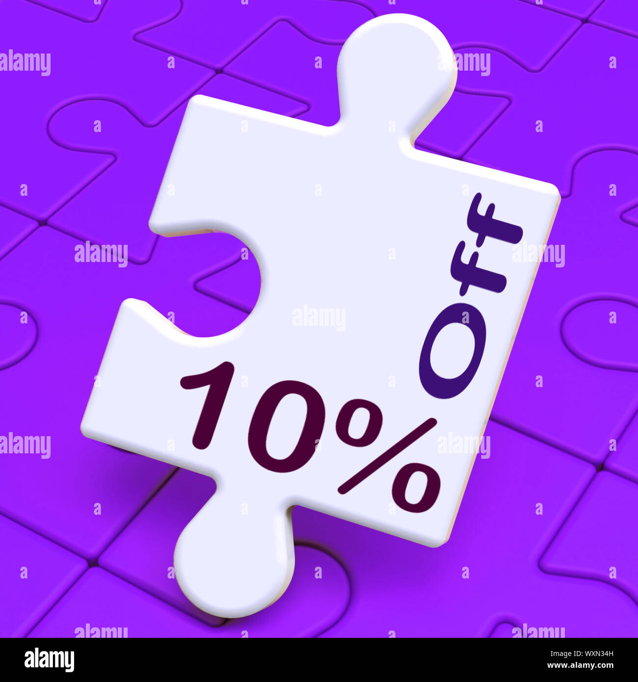 Ten Percent Off Puzzle Meaning Discounts Or Sale Stock Photo - Alamy
