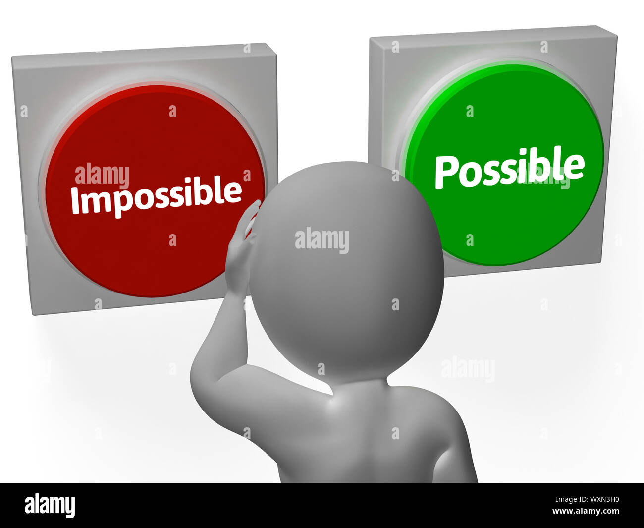 Inpossible Button Impossible Possible Buttons Showing Positivity Or Adversity Stock Photo ...