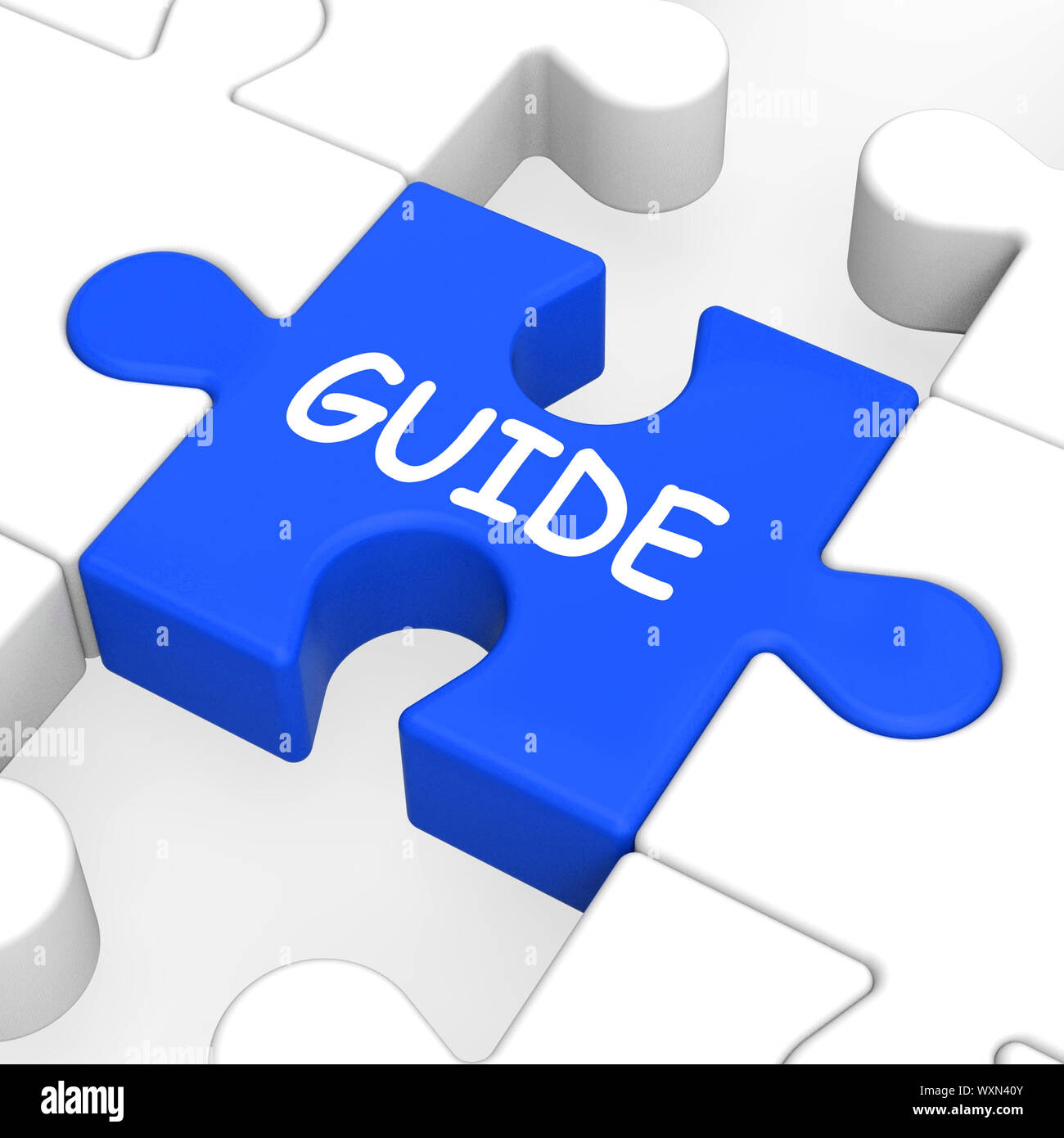 Guide Puzzle Showing Guidance Guideline And Guiding Stock Photo Alamy