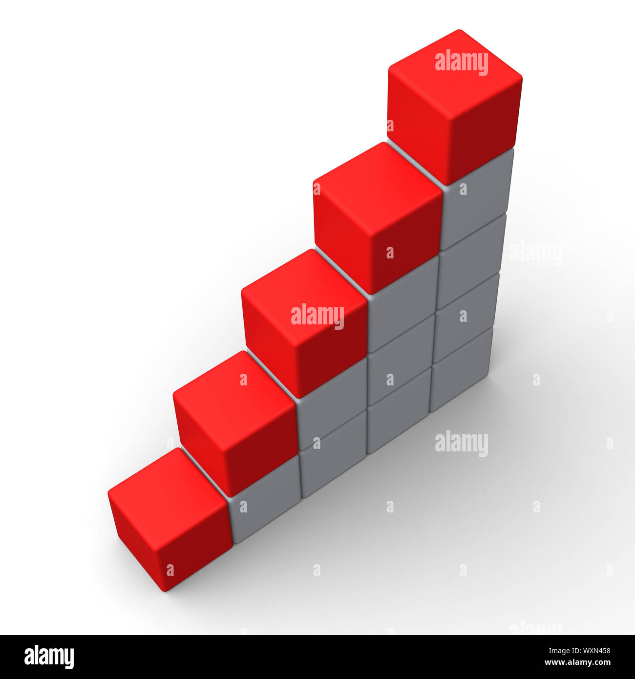 Five Blank Steps Showing Copy Space For 5 Letter Word Stock Photo