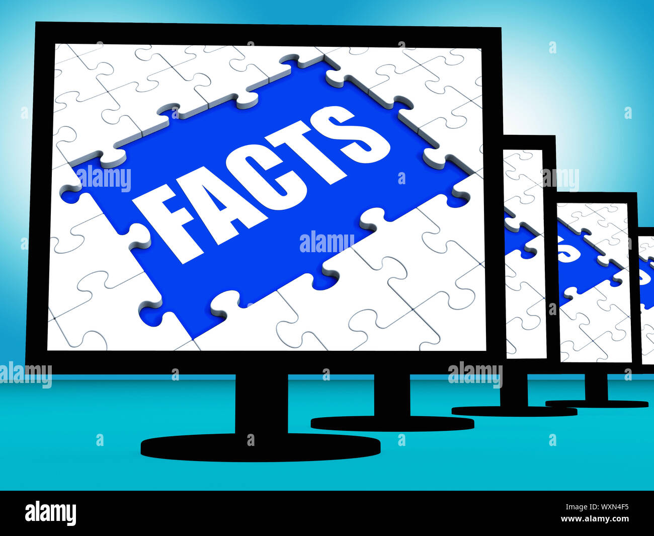 Facts Monitors Showing Data Information Wisdom And Knowledge Stock