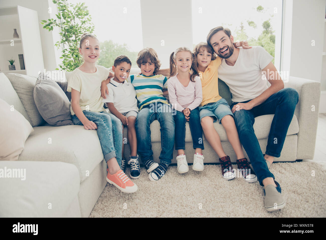 Relax, rest, chill, careless, carefree concept. Best dad spend f Stock Photo