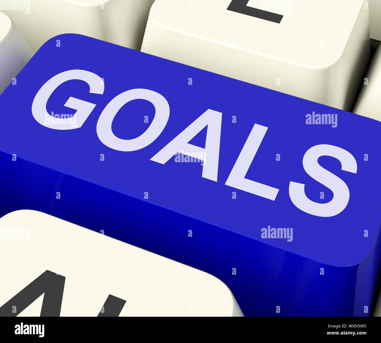 Goals Key Showing Aims Objectives Or Aspirations Stock Photo Alamy