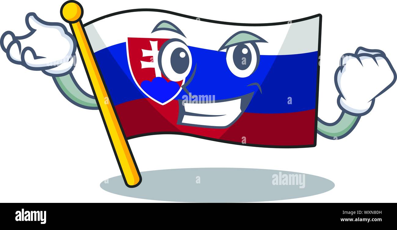 Successful flag slovakia with the shape character Stock Vector Image ...