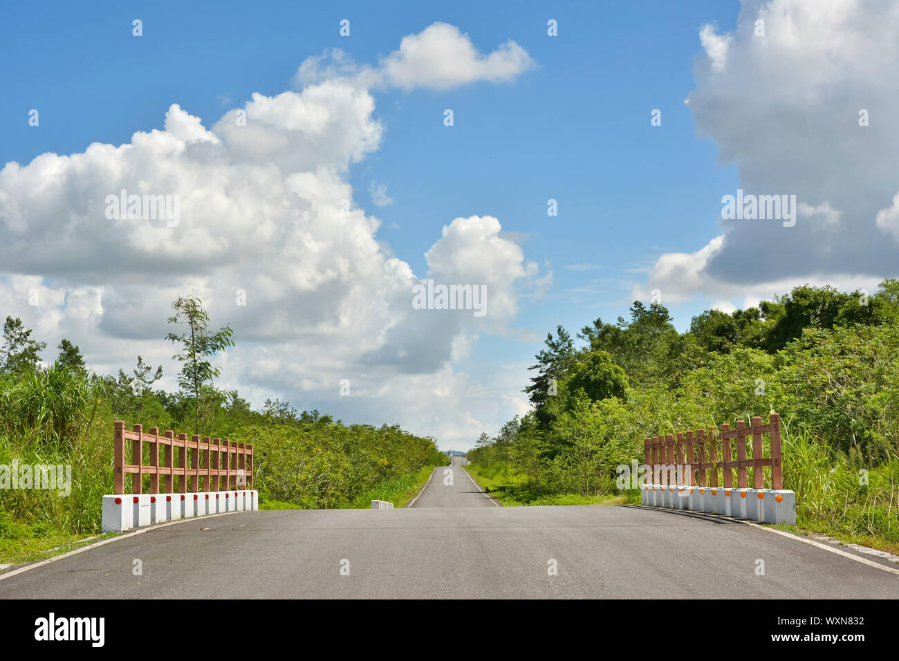 Rural landscape with road in daytime, Hualien, Taiwan, Asia. Stock Photo