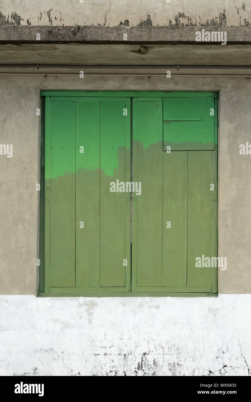 Old Closed Green Wooden Window Shutters Stock Photo - Alamy