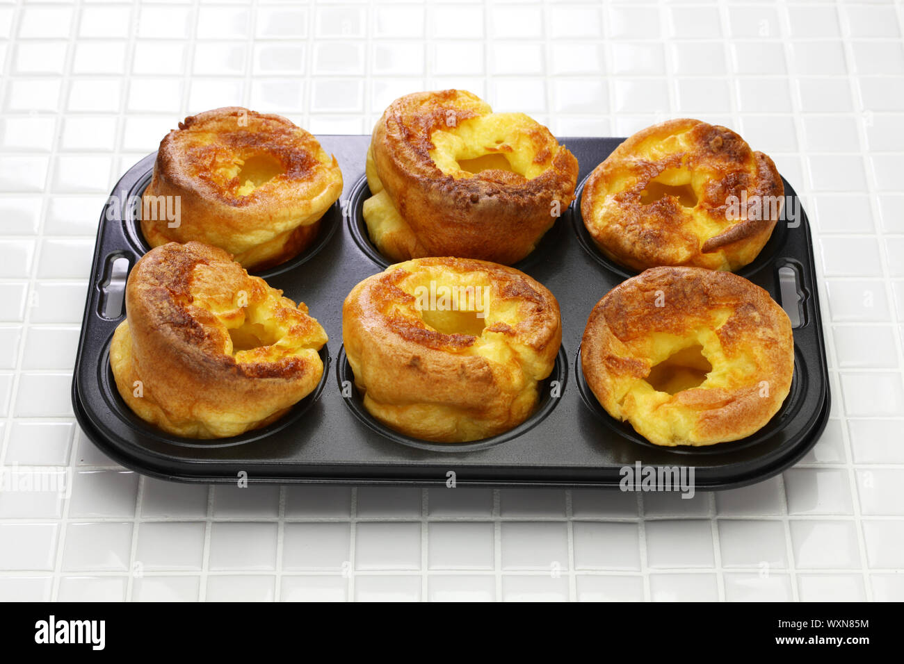 homemade freshly Yorkshire puddings, traditional British side dish
