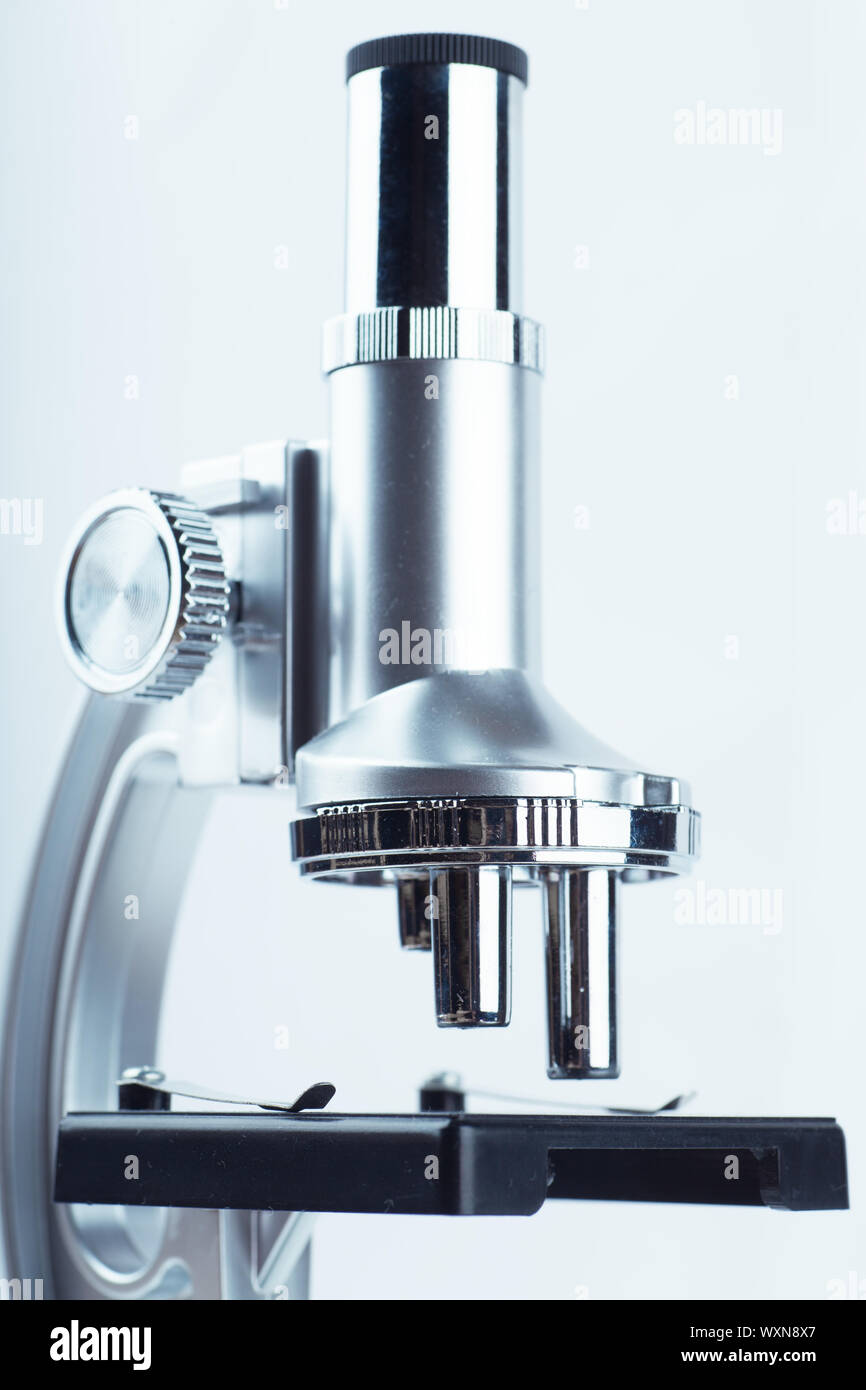 Microscope Upward View Closeup view of microscope Stock Photo - Alamy