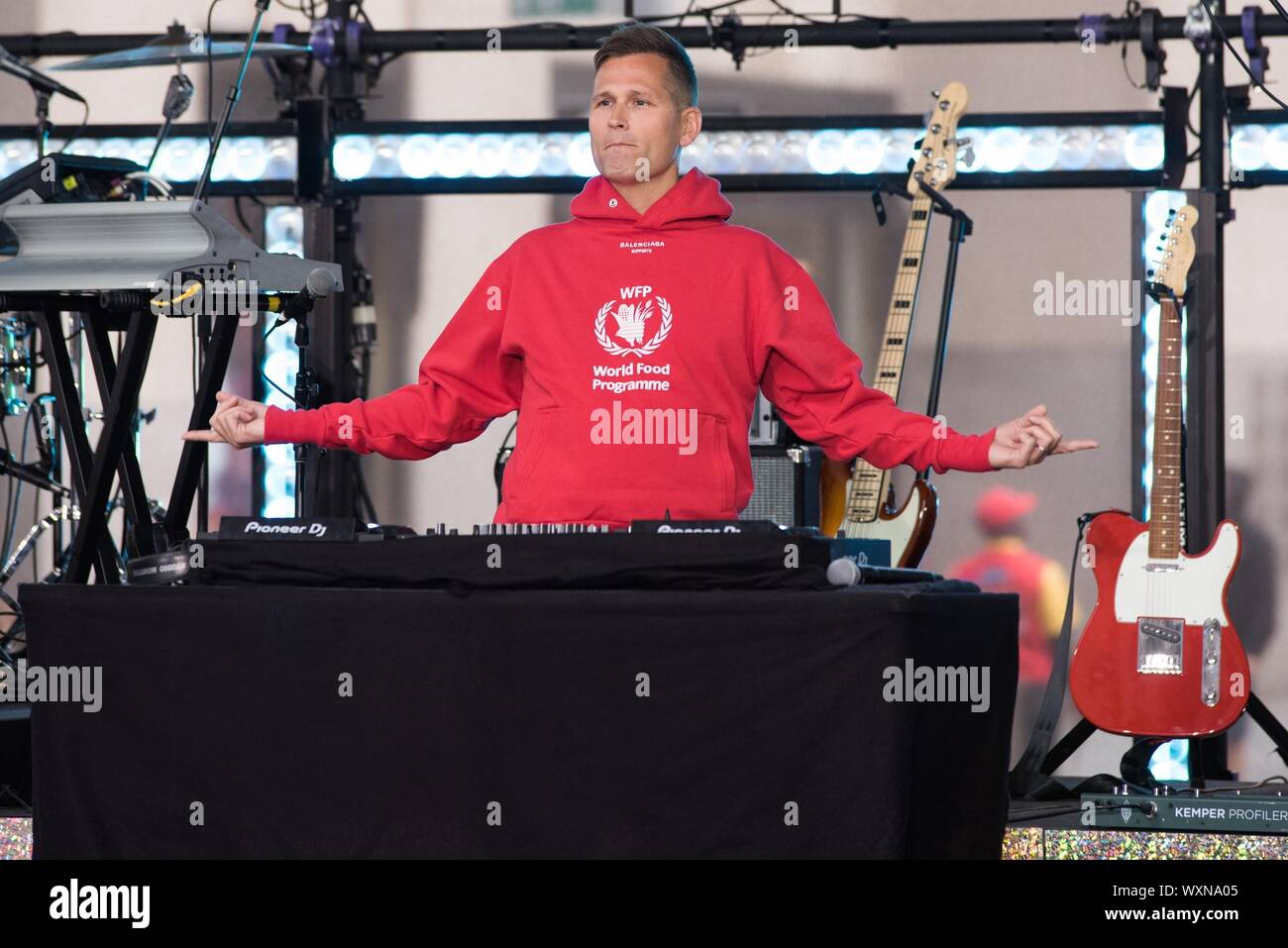 Kaskade on stage for Meghan Trainor LIVE in Concert on the NBC Today Show, Rockefeller Center Today Show Plaza, New York, NY September 12, 2019. Photo By: Simon Lindenblatt/Everett Collection Stock Photo