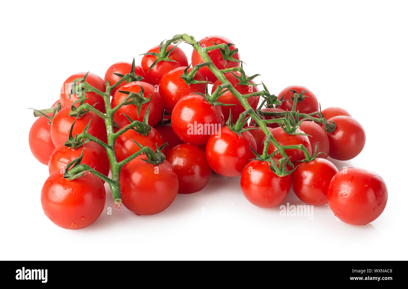 Branches of cherry tomatoes isolated on white Stock Photo - Alamy