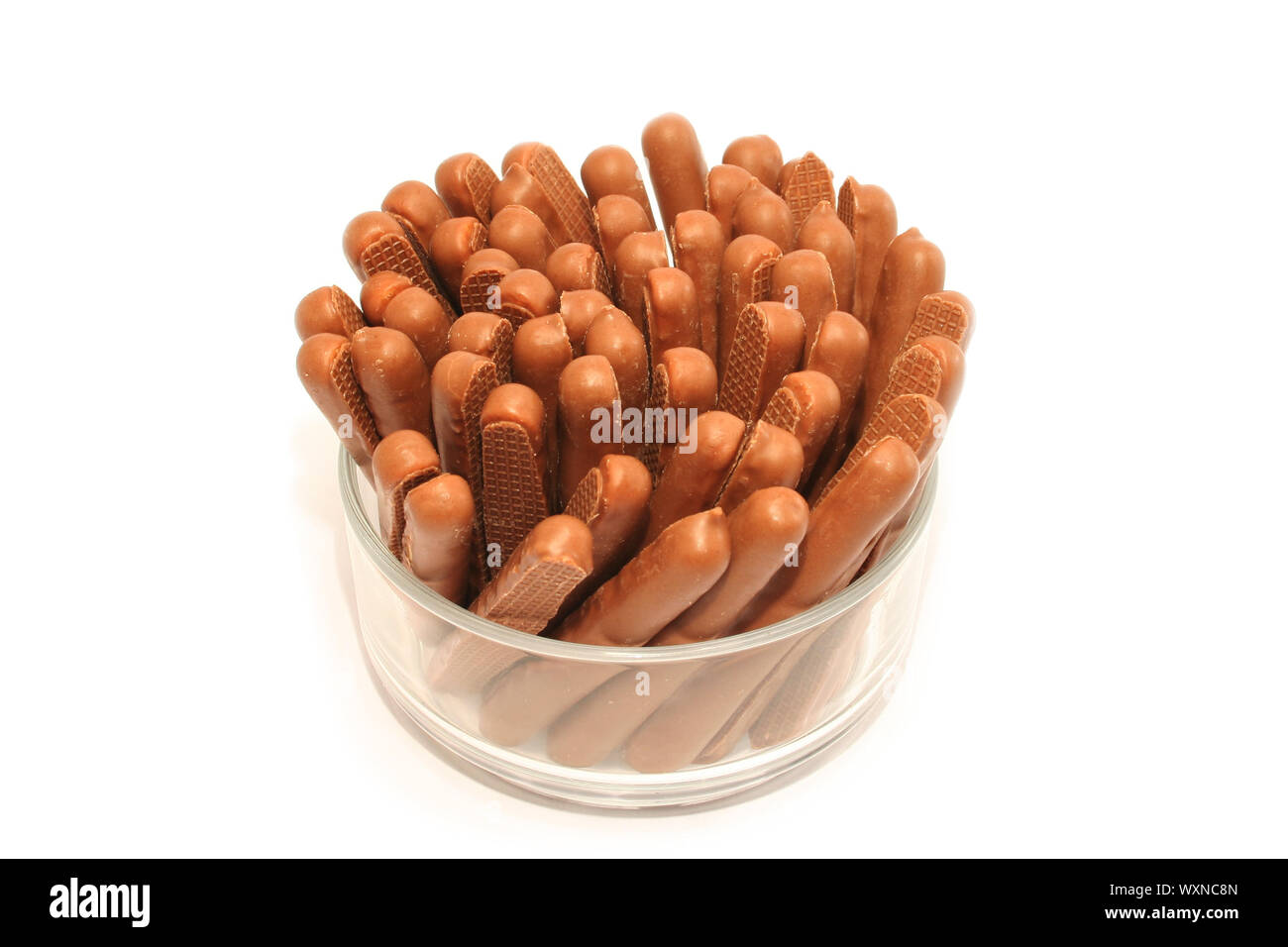 Chocolate covered biscuits known as chocolate fingers - a firm favourite with kids and grown-ups alike. Stock Photo