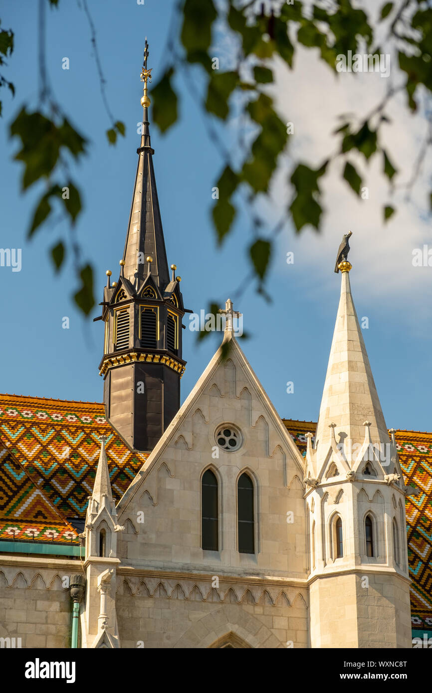 BUDAPEST, HUNGARY - AUGUST 19, 2019: Matthias Church. 14th-century church named for King Matthias, who married here, with an ecclesiastical art museum Stock Photo