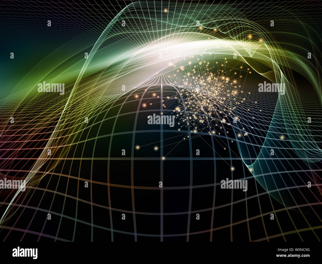 Fractal Realms series. Composition of fractal elements, grids and ...