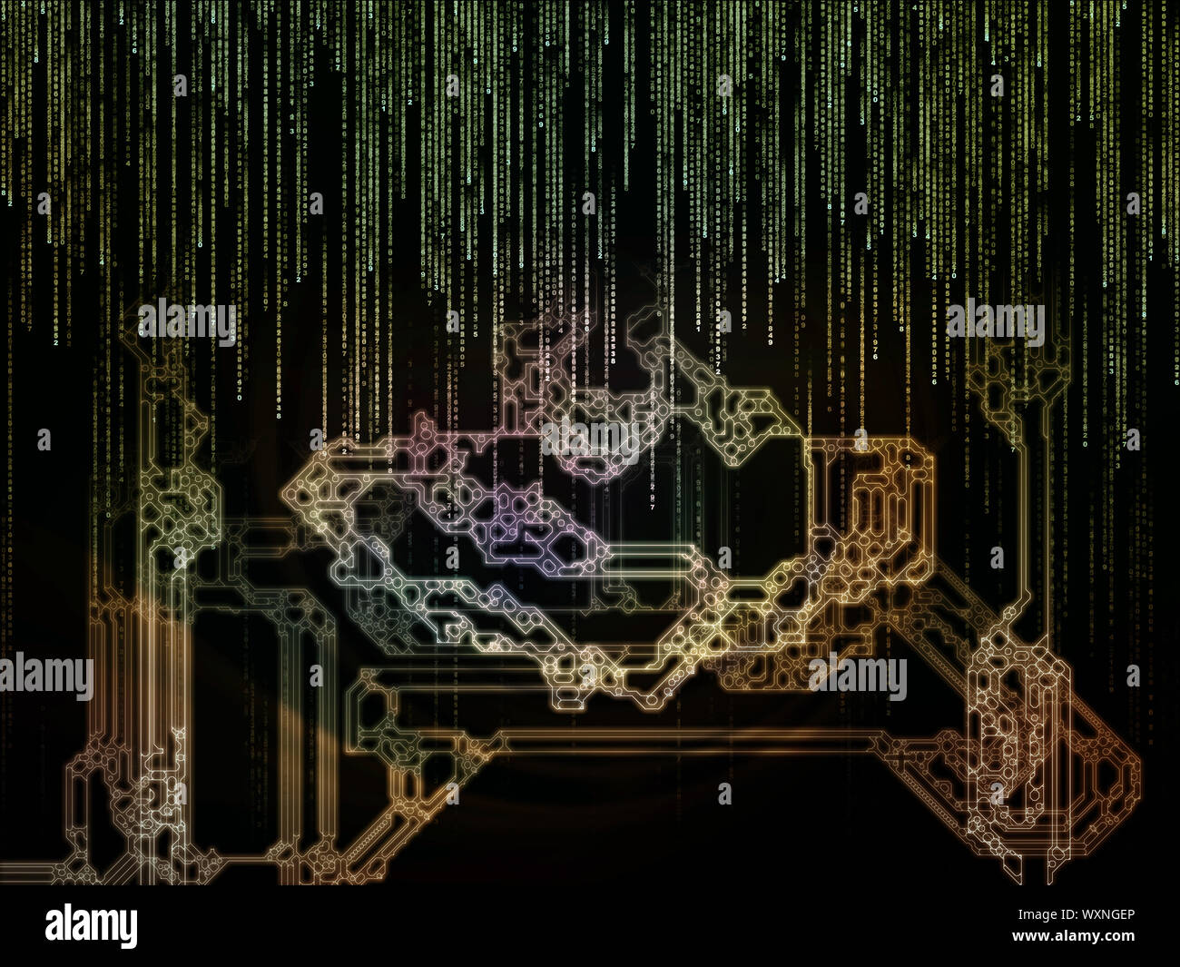 Artistic abstraction composed of numbers and space division elements on ...