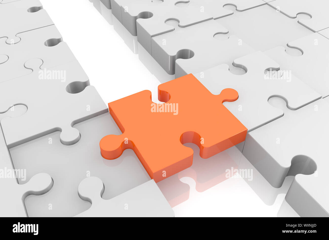 3d render of a jigsaw puzzle bridge Stock Photo - Alamy