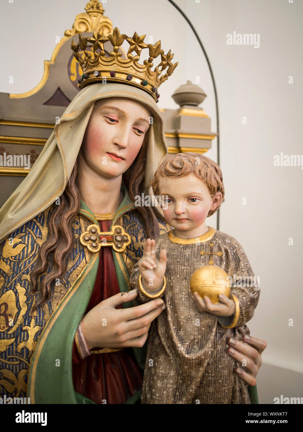 Statue of Maria in a Bavarian church Stock Photo Alamy