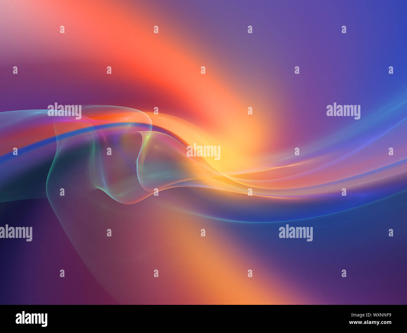 Fractal Wave series. Composition of fractal sine waves and color suitable as a backdrop for the projects on design, mathematics and modern technologie Stock Photo