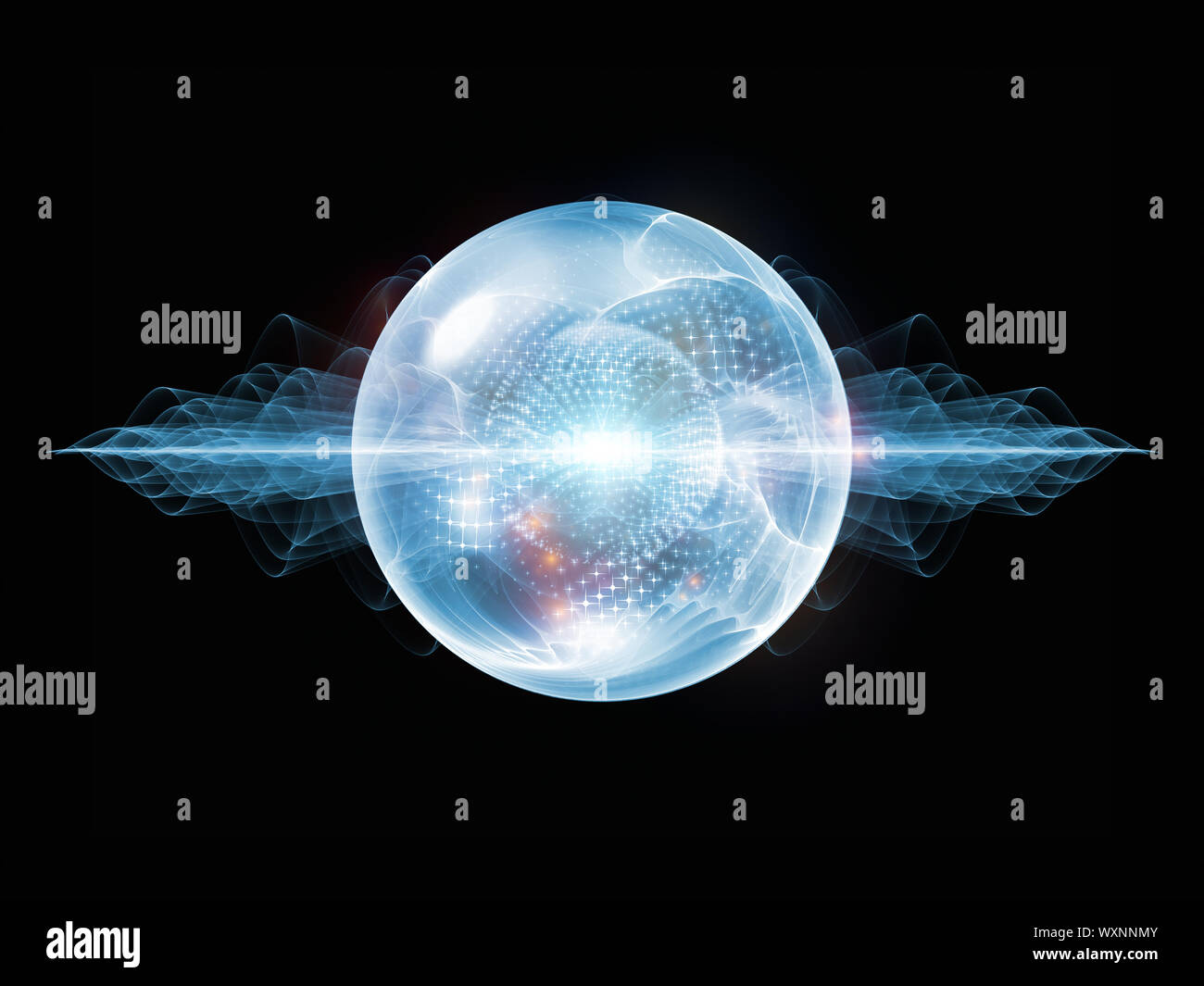 Wave Particle series. Design made of fractal spherical patterns and ...