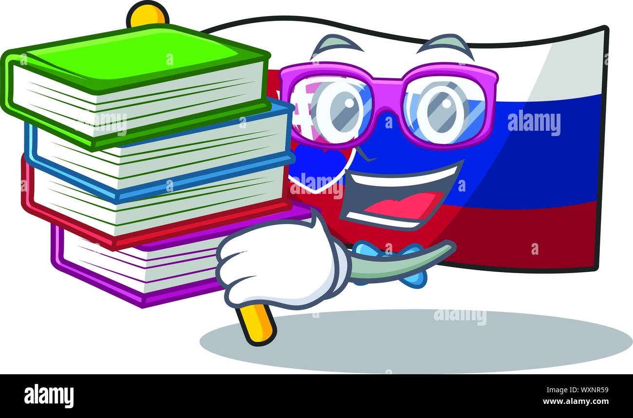Student with book flag slovakia folded the cartoon drawer Stock Vector ...