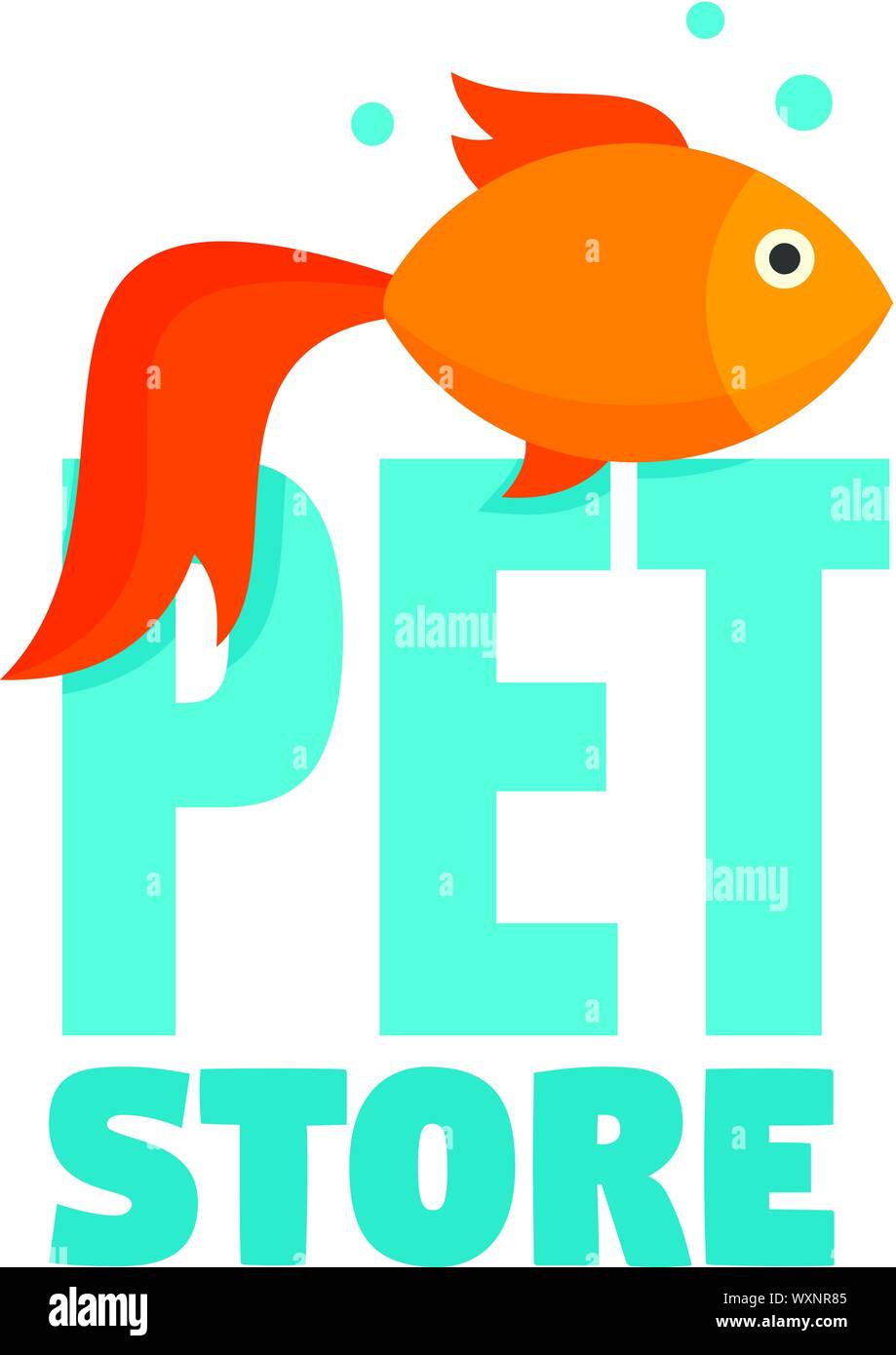 Fish pet store logo. Flat illustration of fish pet store vector logo