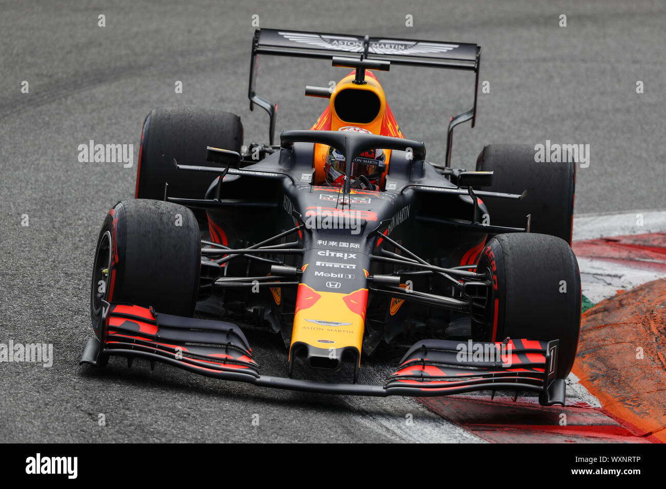 Max Verstappen of Aston Martin Red Bull Racing during Formula 1 Gp of Italy 2019 in Monza Stock Photo