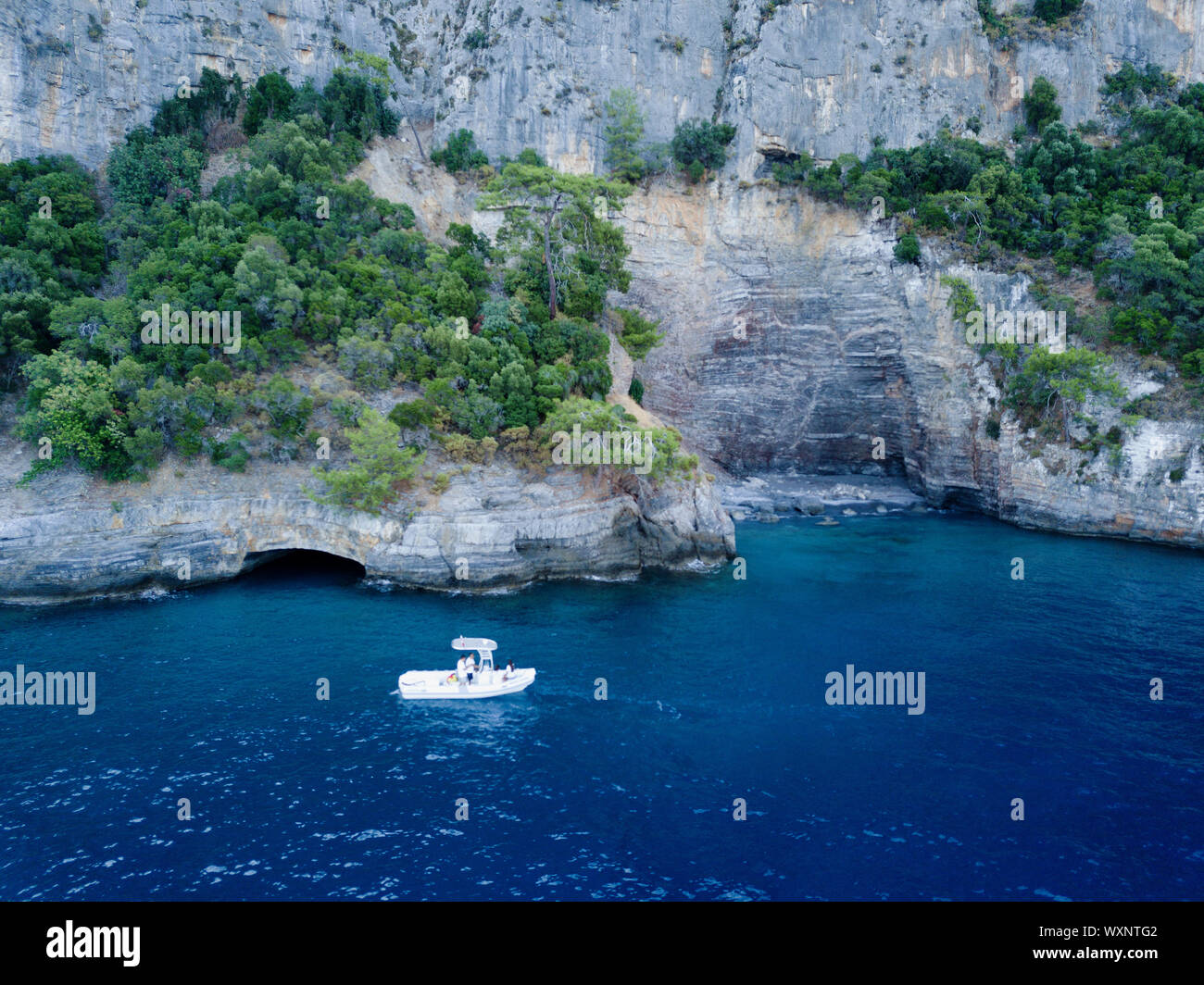 Aerial view of steep cliffs near Iblis Cape of Fethiye Bay Turkey Stock Photo