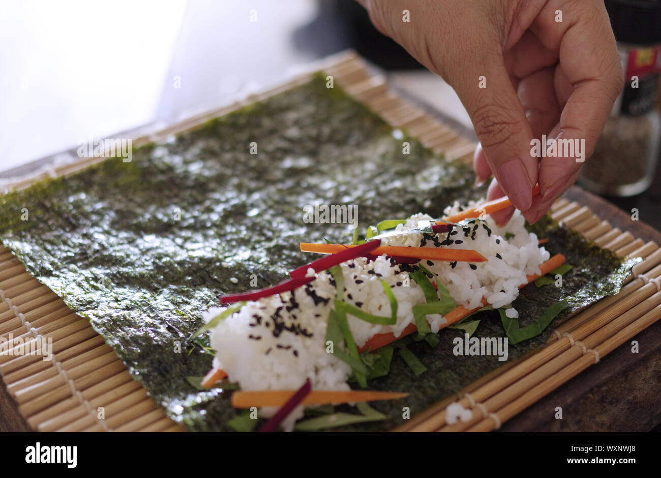 The homemade maki roll sushi Stock Photo
