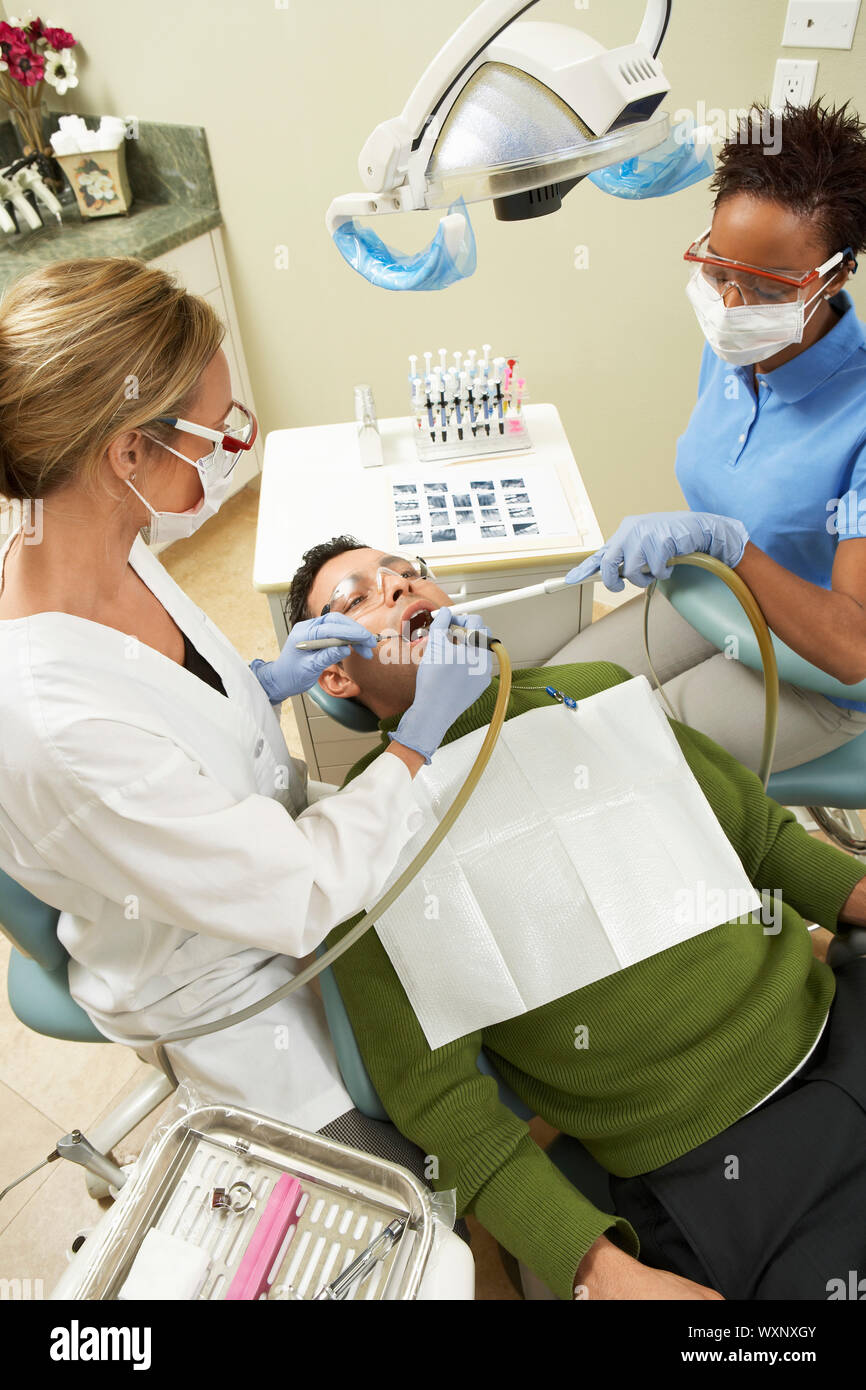 Man Getting Dental Work Done Stock Photo Alamy