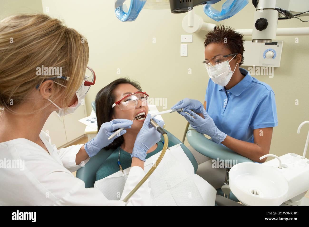 Woman Getting Dental Work Done Stock Photo Alamy