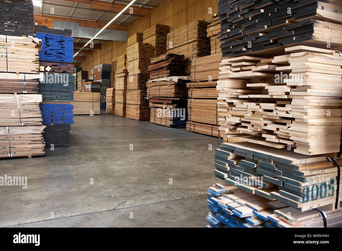 Lumber Inventory in Warehouse Stock Photo - Alamy