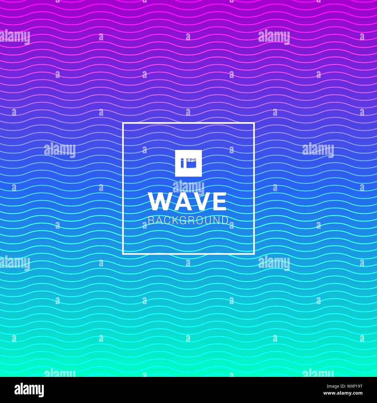 Abstract wavy wave lines pattern on vibrant color background and ...