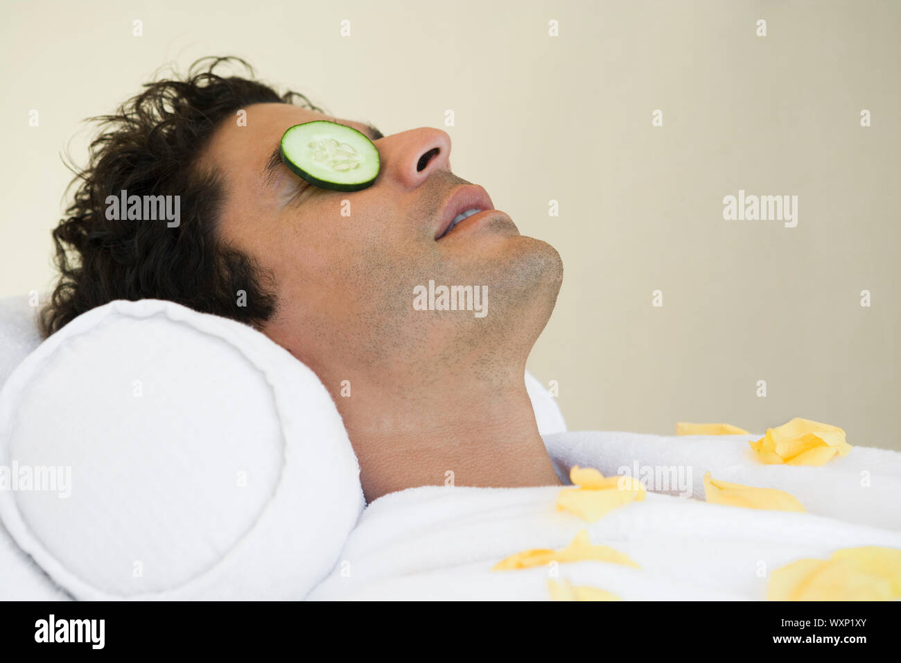 Man face lying down close up hi-res stock photography and images - Alamy