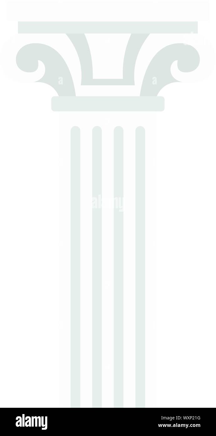 Greek pillar icon. Flat illustration of greek pillar vector icon for