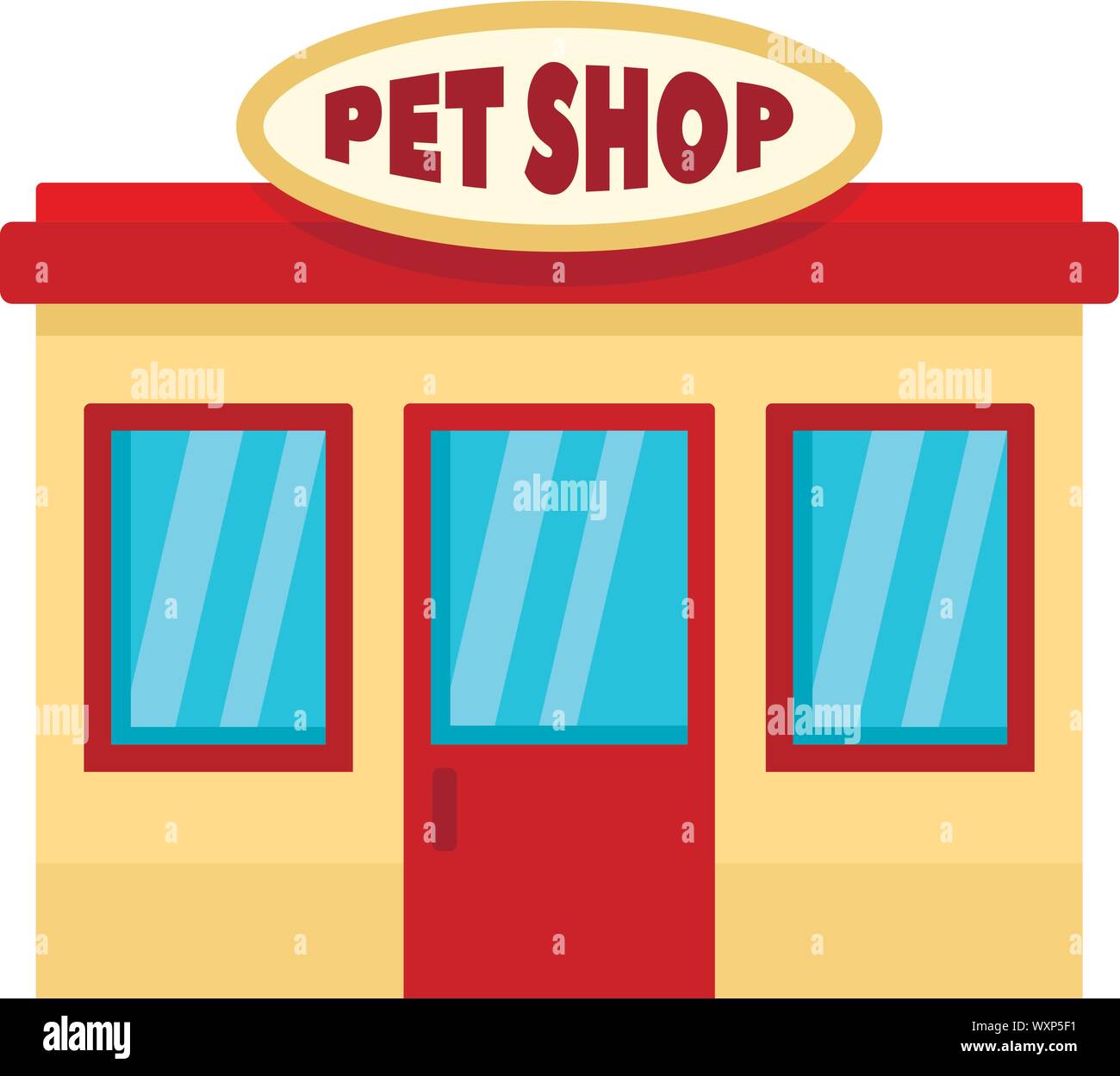 Pet street shop icon. Flat illustration of pet street shop vector icon