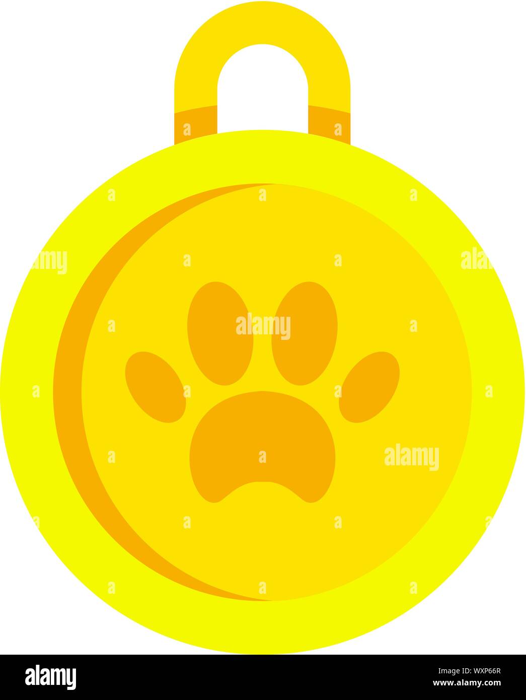 Gold dog medal icon. Flat illustration of gold dog medal vector icon ...