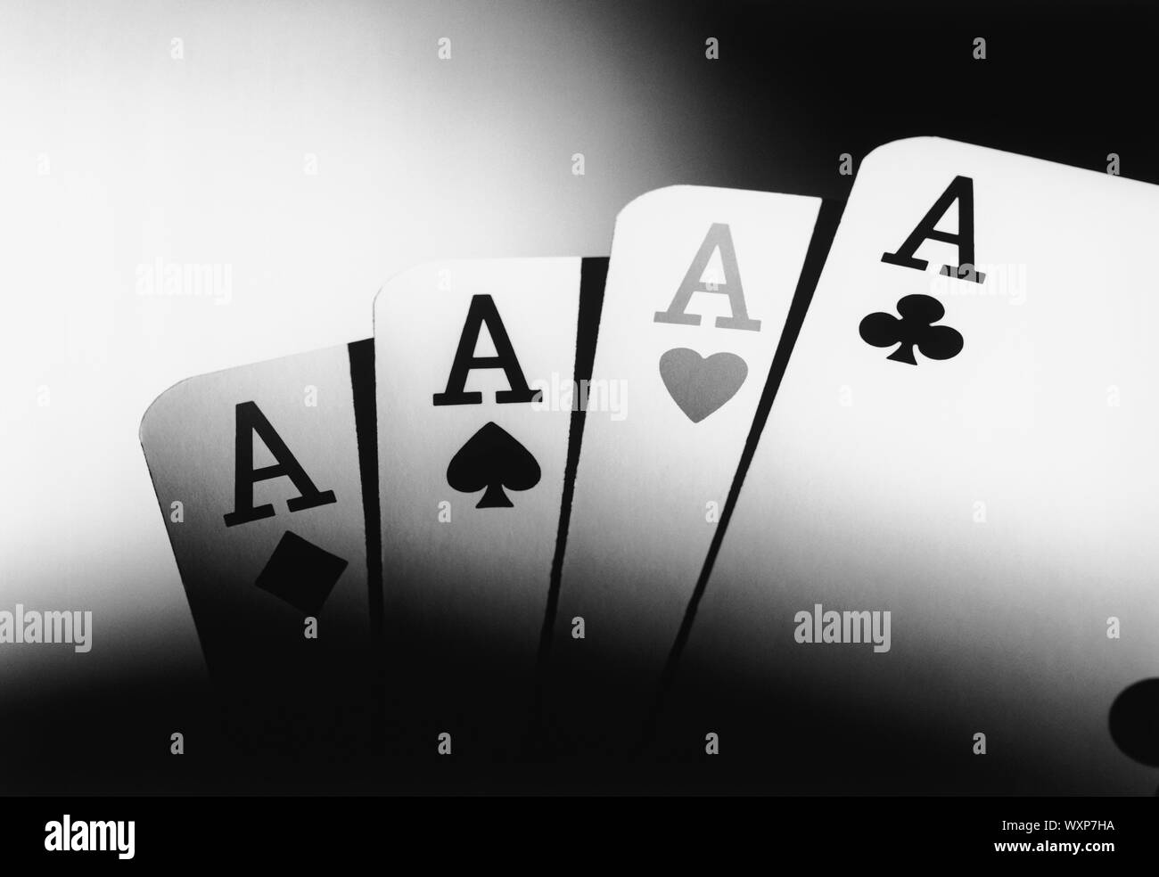 Cards card playing cards playing card aces ace Black and White Stock
