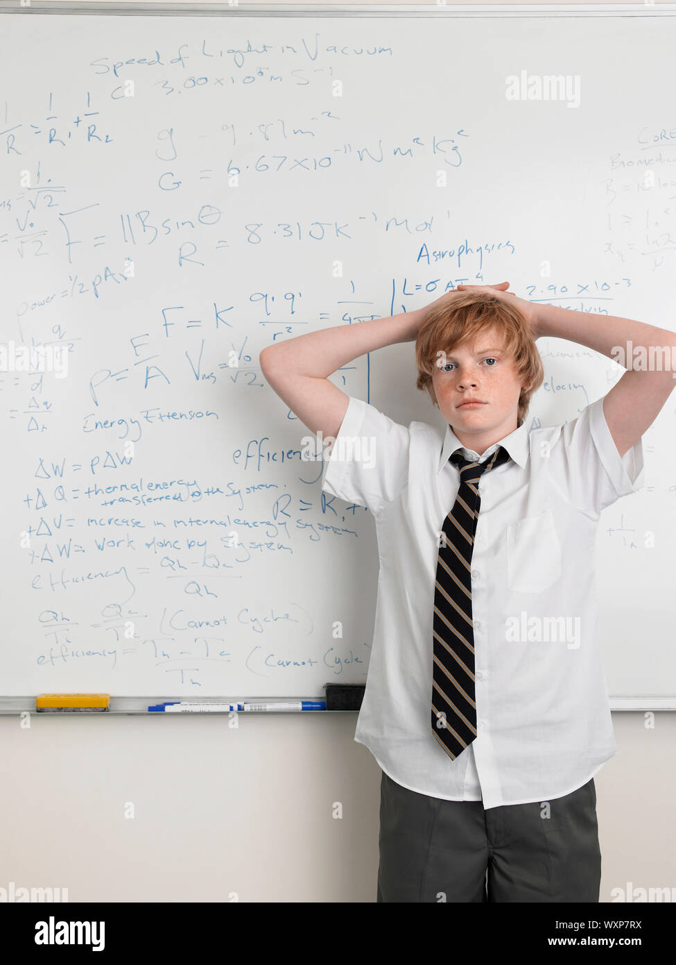 Teen boys in school class bored hi-res stock photography and images - Alamy