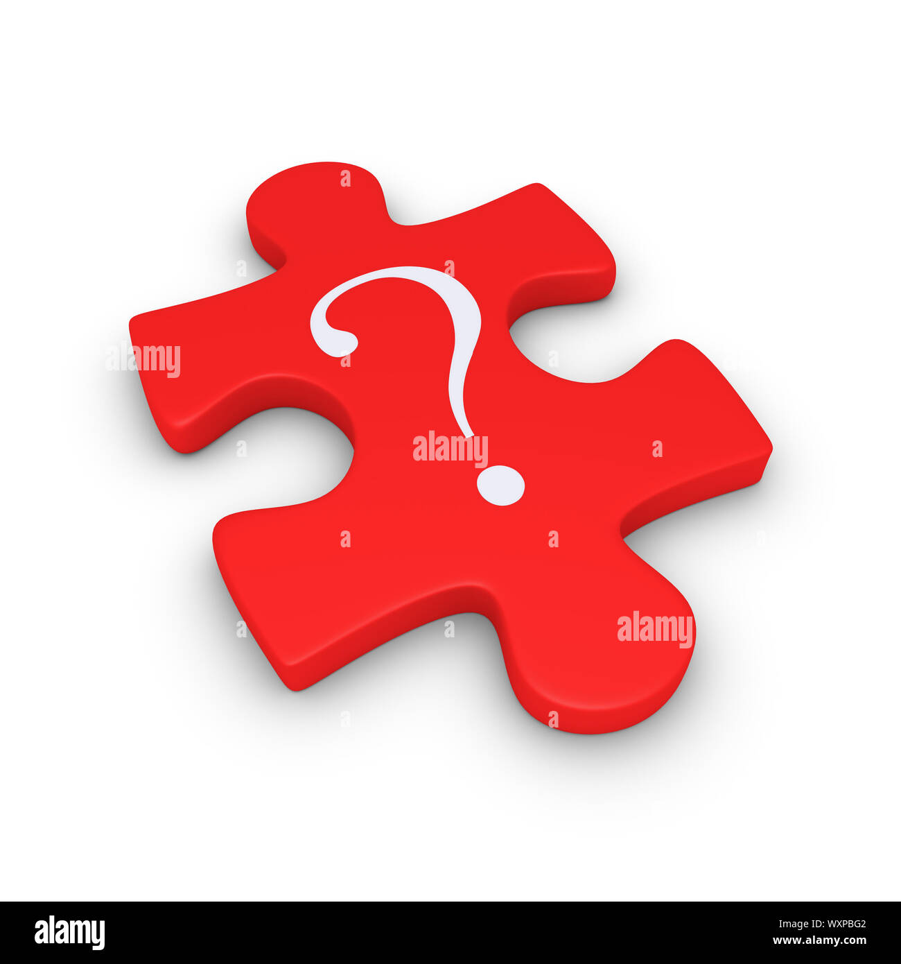 3d puzzle piece with a question mark symbol on it Stock Photo