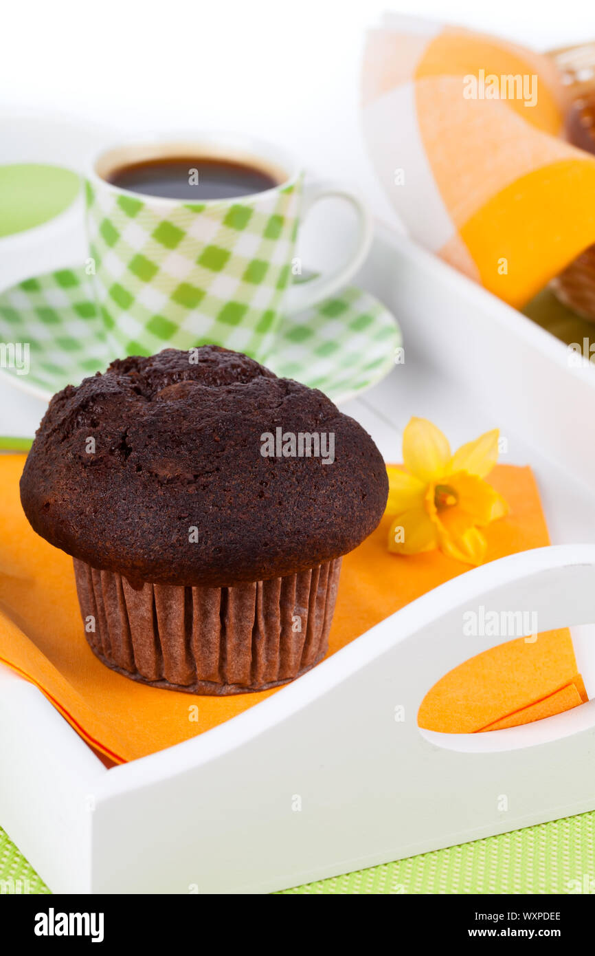 muffin with coffee cup, for breakfast Stock Photo - Alamy