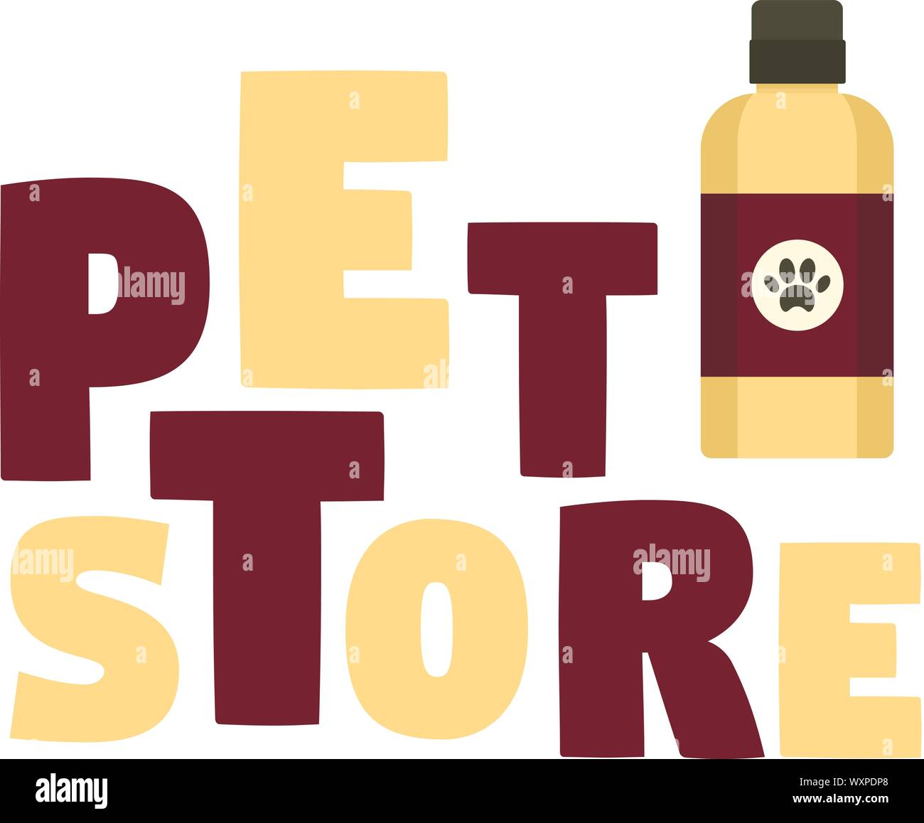 Pet shampoo store logo. Flat illustration of pet shampoo store vector logo for web design Stock