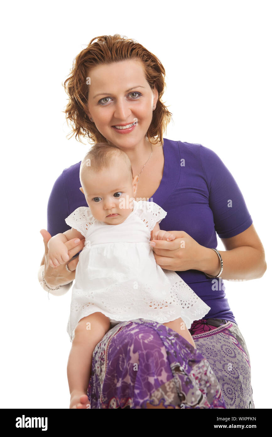 Caring mother with her sweet little baby Stock Photo