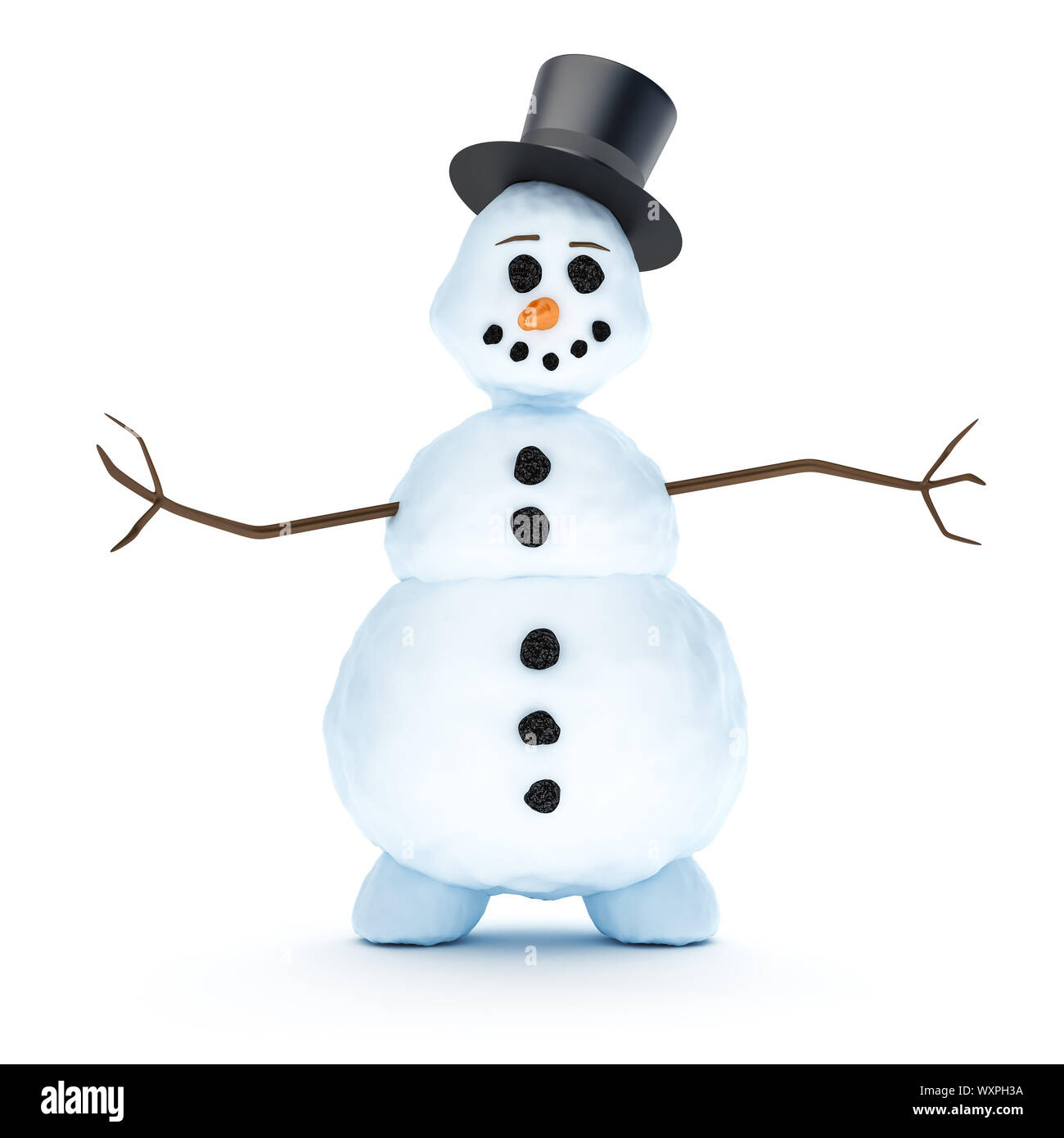 A nice snowman isolated on a white background Stock Photo
