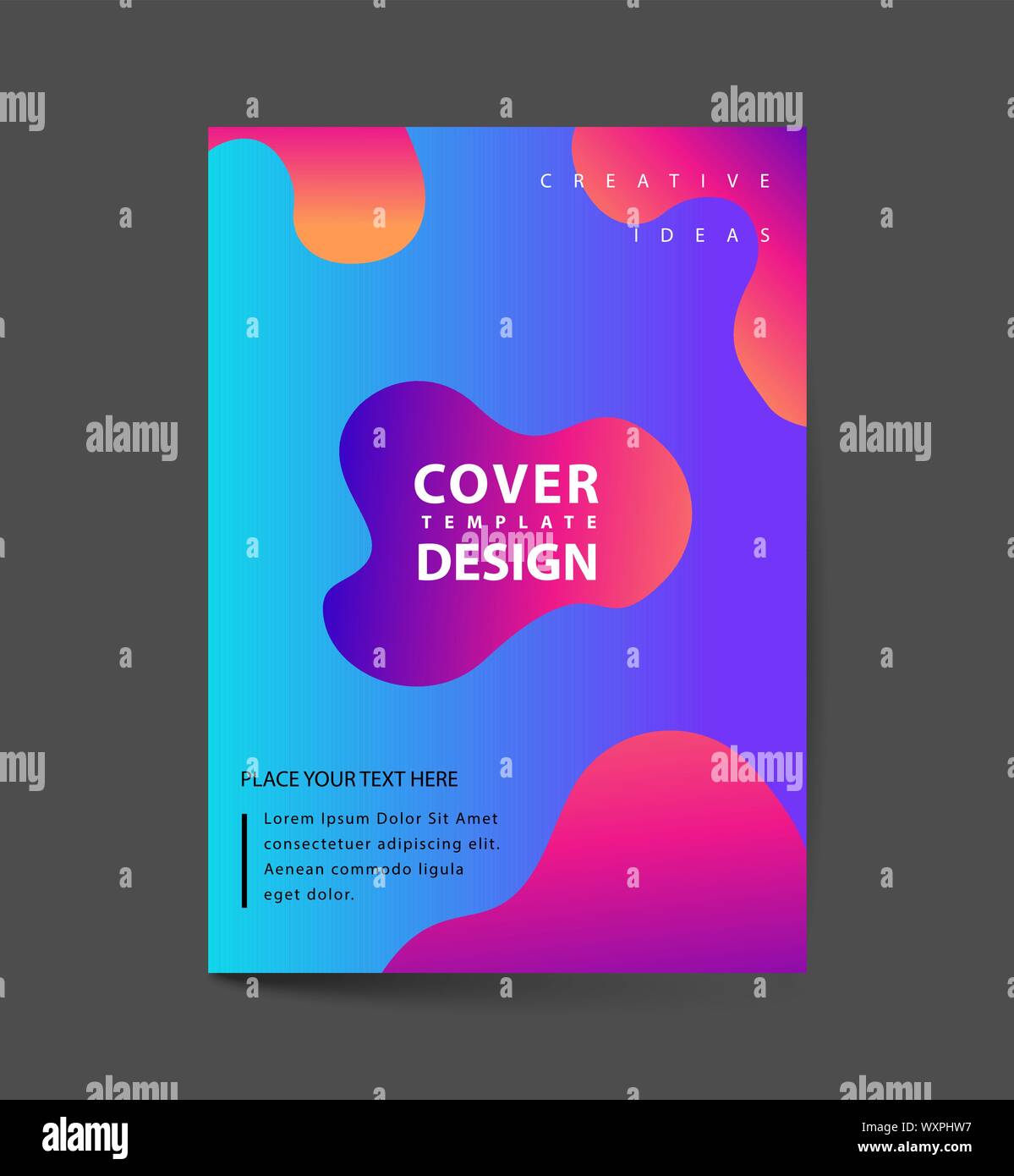 Dynamic colorful poster set with fluid shapes, bright gradients, modern concept. minimal background. ideal for , cover, billboard, brochure, print. Stock Vector