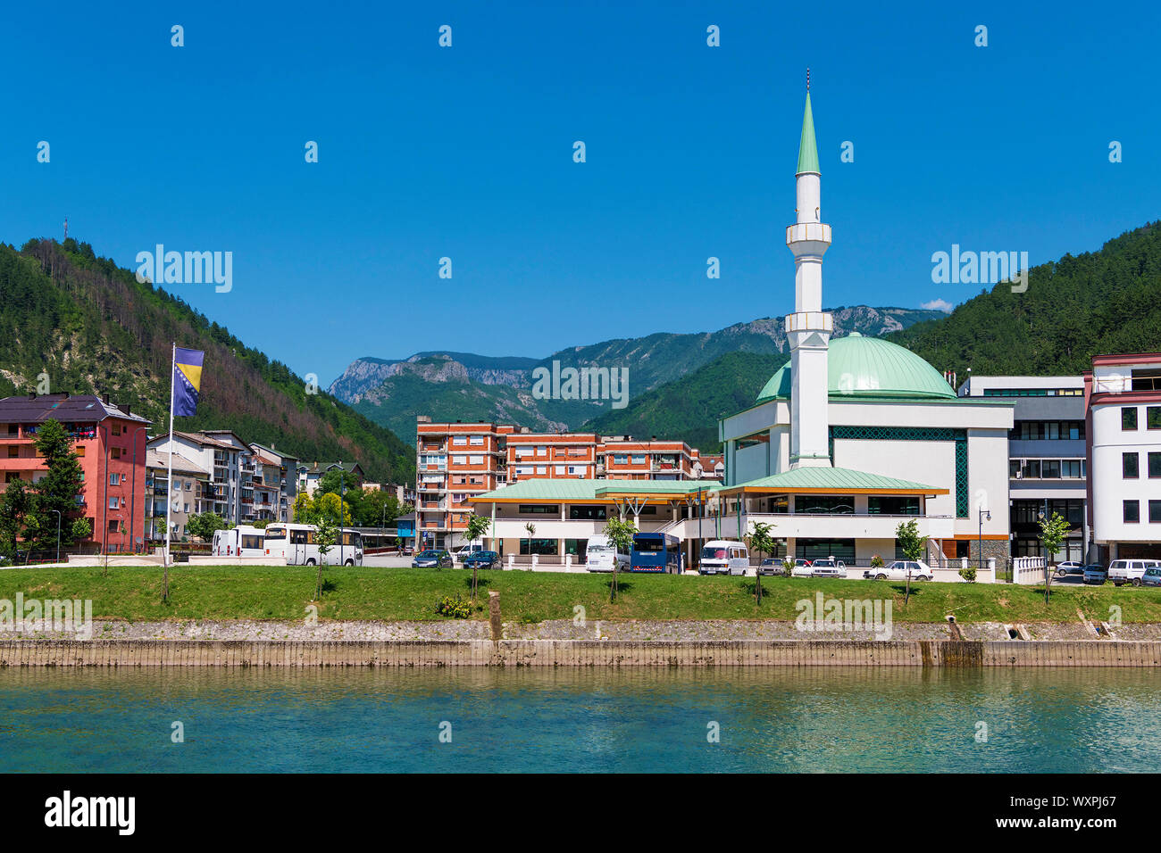 Konjic Central Mosque, Konjic, Herzegovina-Neretva, Bosnia and Herzegovina Stock Photo
