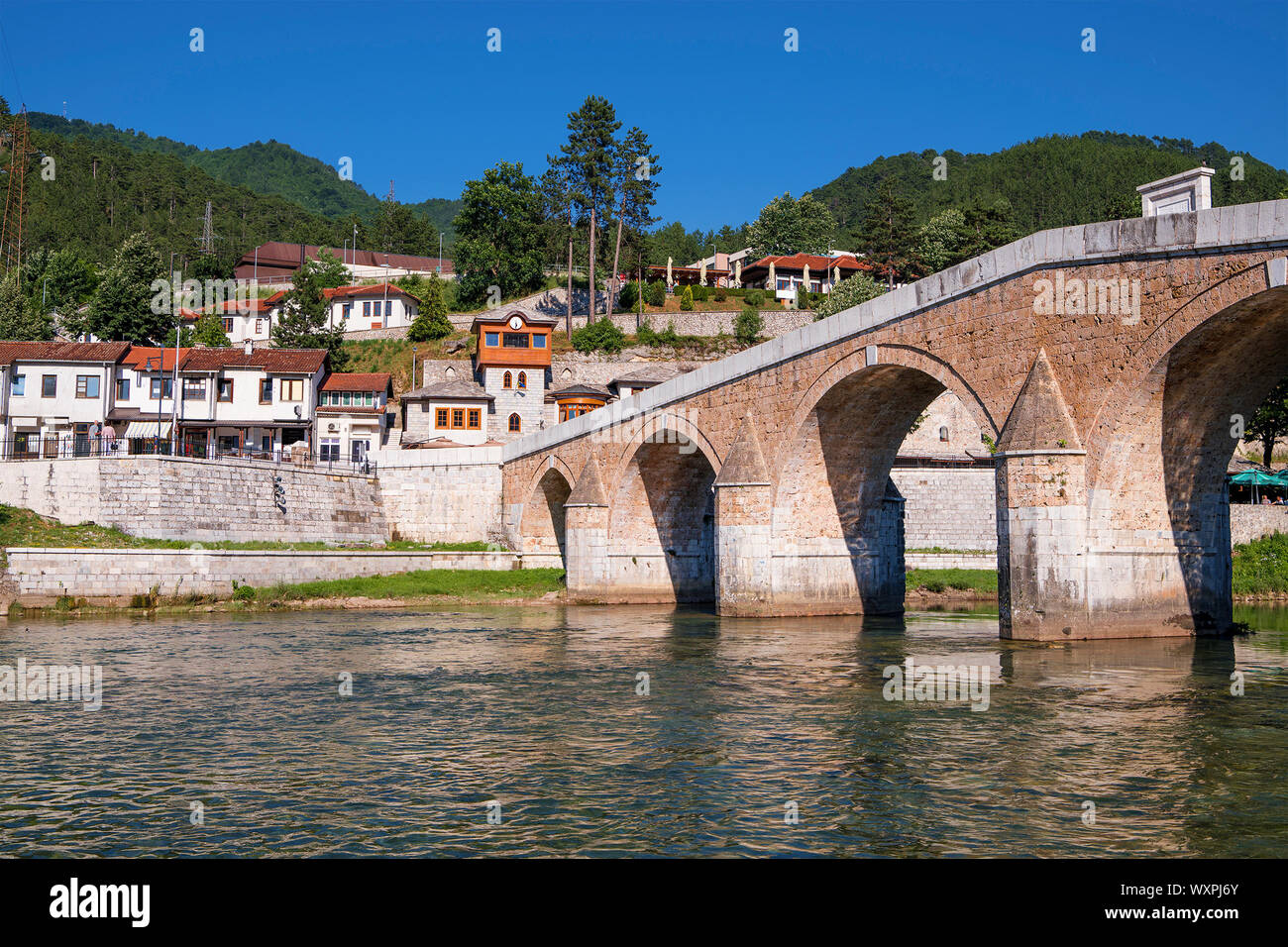 The Old Bridge, Visegrad, Republika Srpska, Bosnia and Herzegovina Stock Photo