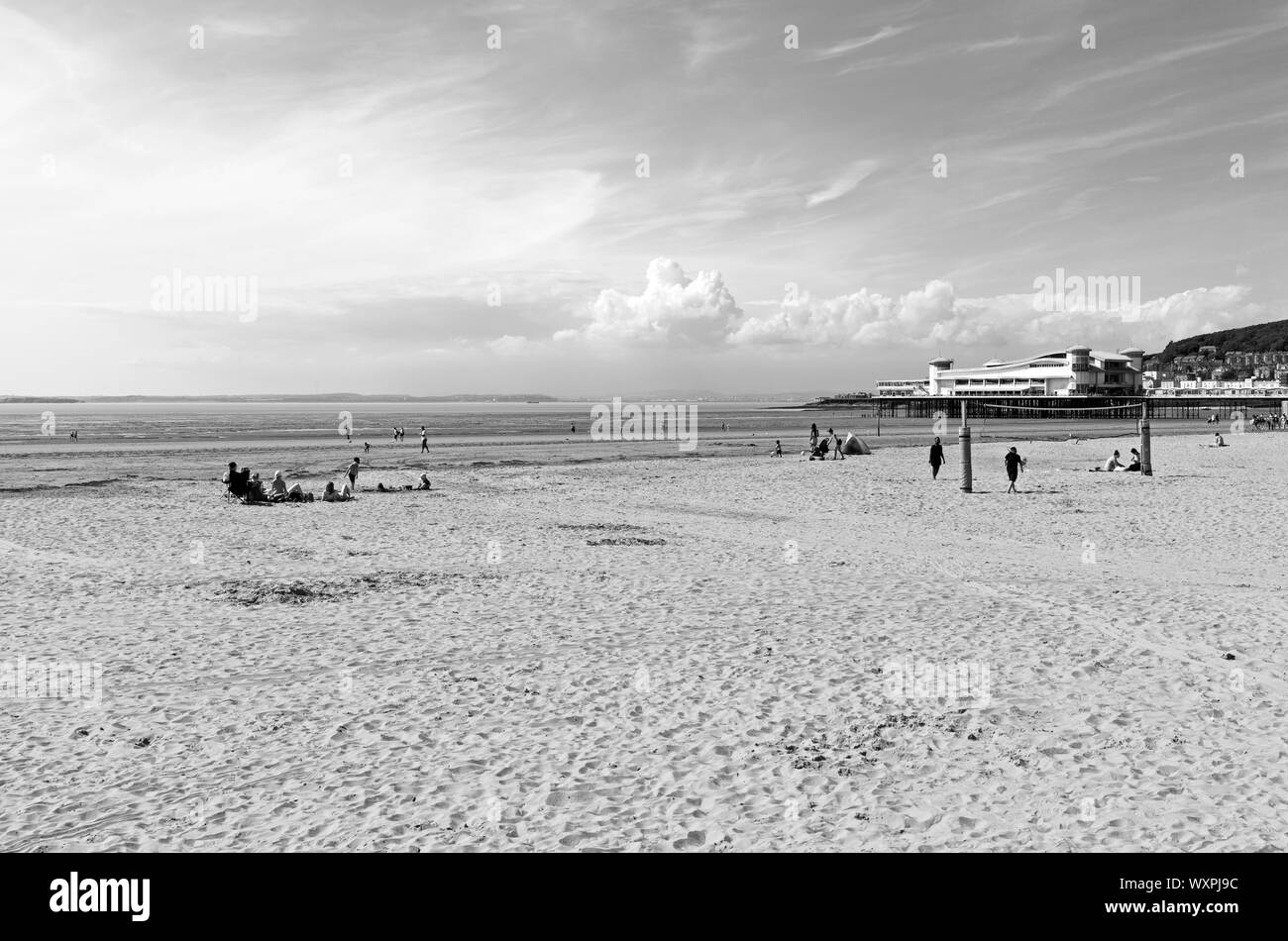 The beach in Weston-super -Mare, UK on a summer afternoon Stock Photo