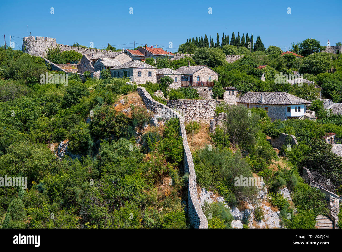Historic village, Pocitelj, Herzegovina-Neretva, Bosnia and Herzegovina Stock Photo