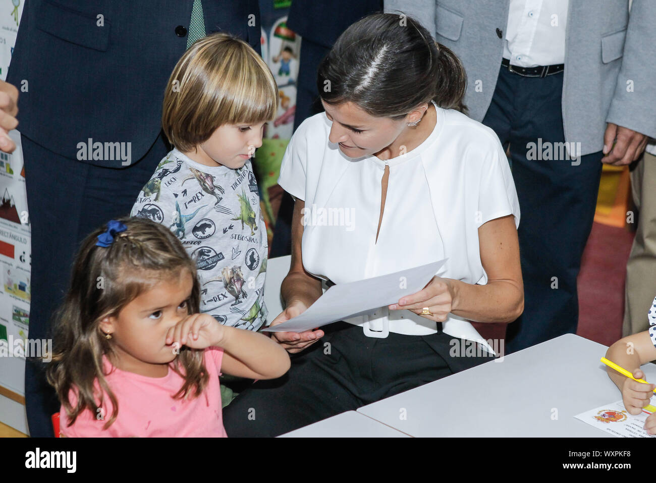 Sigueiro/Orosos. Spain. 20230911, Queen Letizia of Spain attends the Opening  of the School Year 2023/