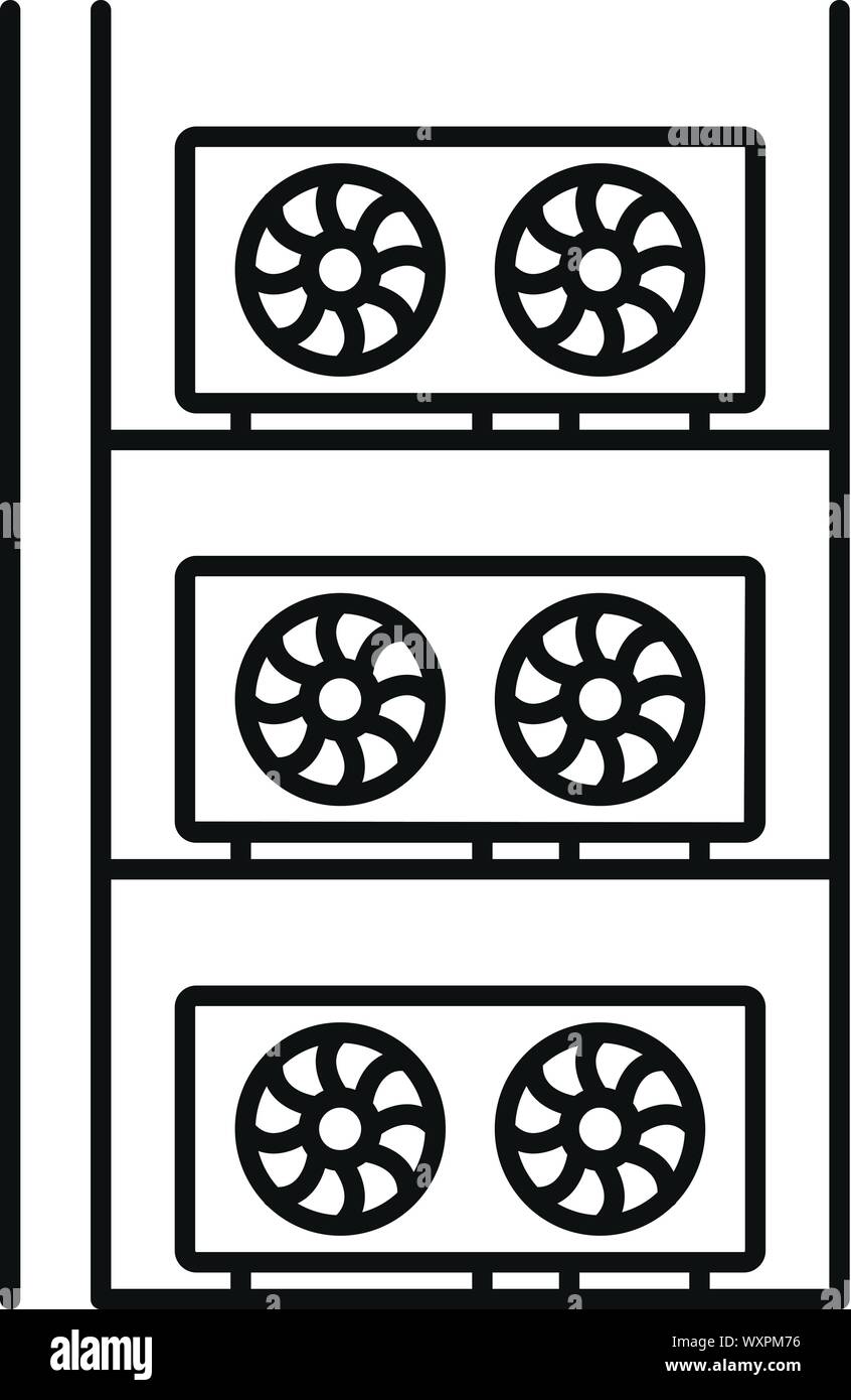 Multi mining farm icon. Outline multi mining farm vector icon for web ...